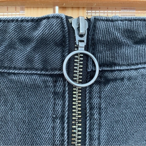 We the Free black denim full zipper up mini skirt, size 27 - Picture 7 of 9